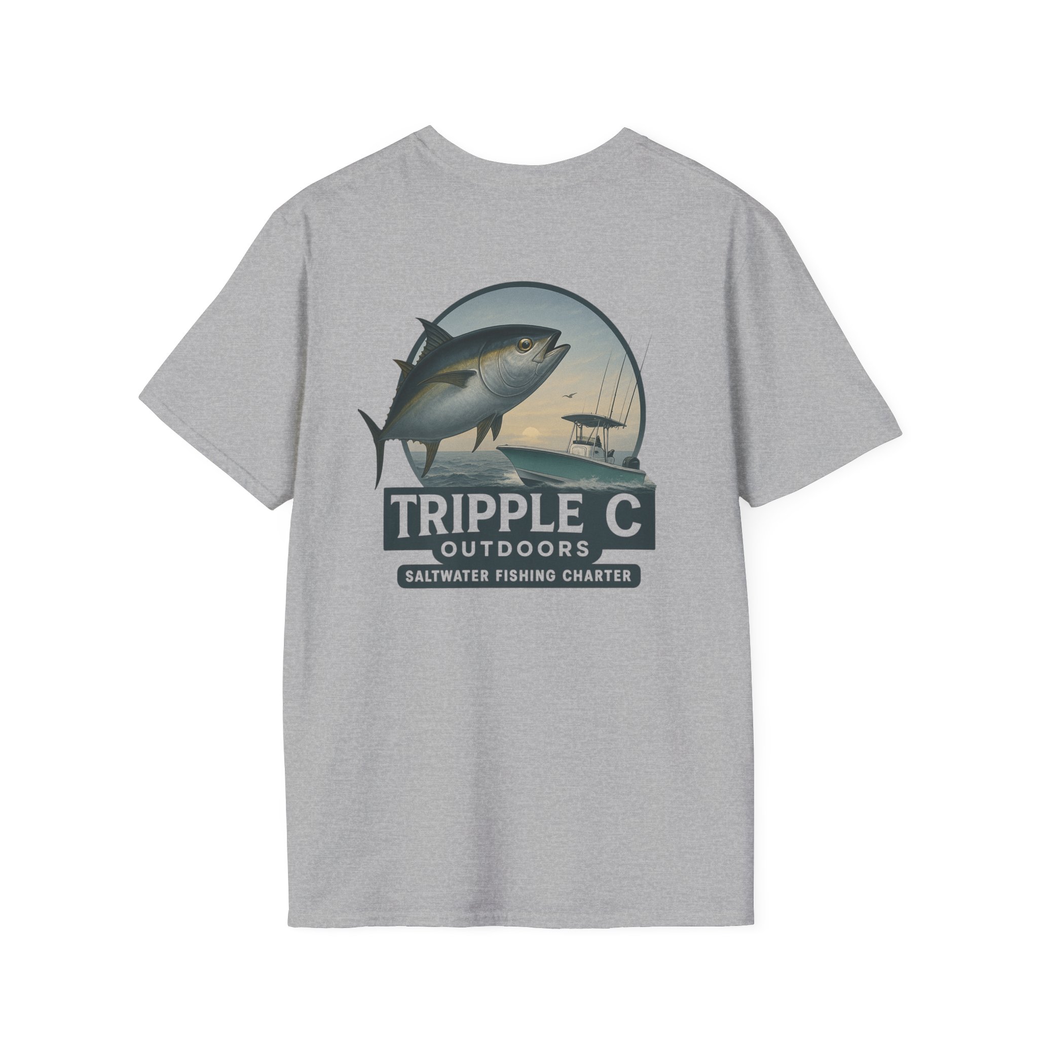 Fishing Adventure Unisex T-Shirt - Tripple C Outdoors Saltwater Charter, Fishing Gift, Outdoor Apparel, Summer Style, Casual Wear - Image 10