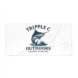 Fishing Charter Beach Towel for Outdoor Adventures, Summer Fun, Beach Day Essentials, Gift for Fishing Lovers, Personalized Towels