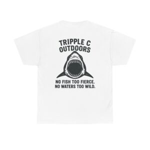 Fierce Outdoor Adventure Tee, Funny Fishing Shirt, Unisex Graphic Cotton Tee, Shark Design Apparel, Great Gift for Adventurers