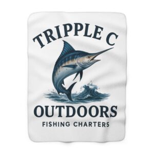 Sherpa Blanket — Tripple C Outdoors Fishing Charters Marlin Design