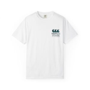 Graphic T-Shirt — 'Bad Shit Crazy' Bold Graffiti Design (Back) with Triple C Outdoors Chest Logo