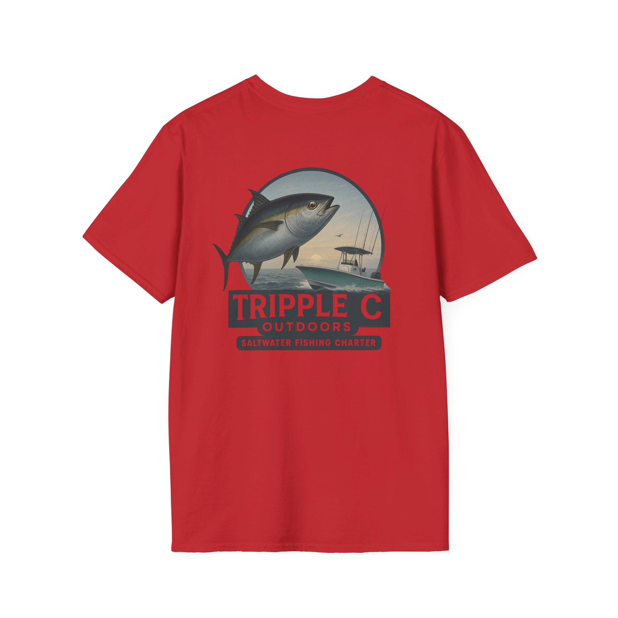 Fishing Adventure Unisex T-Shirt - Tripple C Outdoors Saltwater Charter, Fishing Gift, Outdoor Apparel, Summer Style, Casual Wear - Image 58