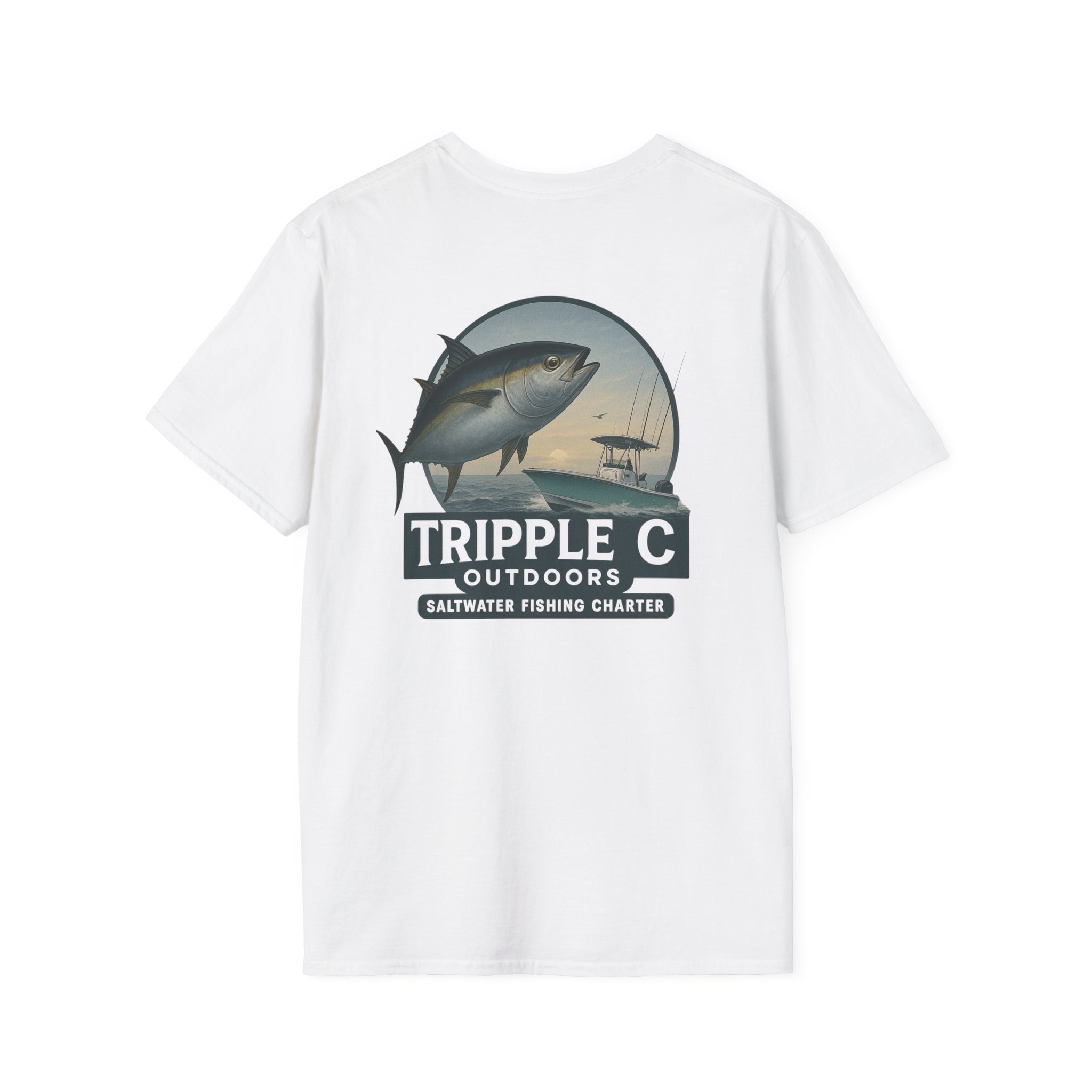 Fishing Adventure Unisex T-Shirt - Tripple C Outdoors Saltwater Charter, Fishing Gift, Outdoor Apparel, Summer Style, Casual Wear