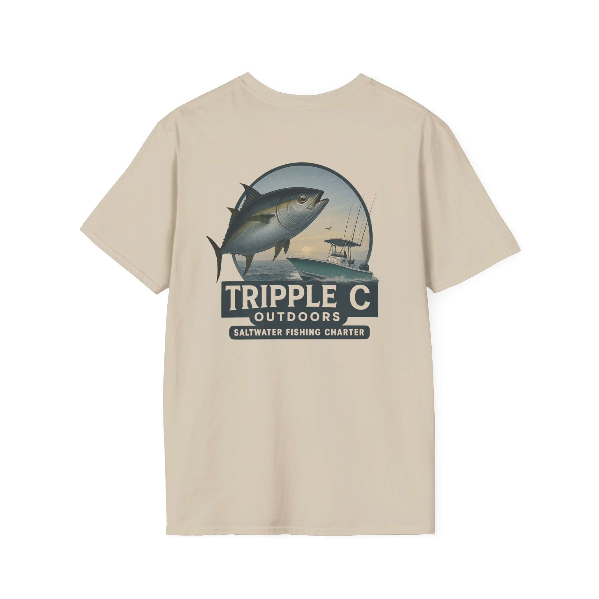 Fishing Adventure Unisex T-Shirt - Tripple C Outdoors Saltwater Charter, Fishing Gift, Outdoor Apparel, Summer Style, Casual Wear - Image 6