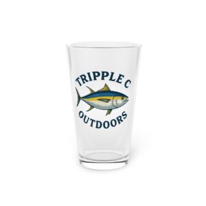 Fishing Pint Glass, 16oz | Perfect for Outdoor Enthusiasts, Barware, Gift for Fishermen, Beer Lover's Mug, Camping Essentials