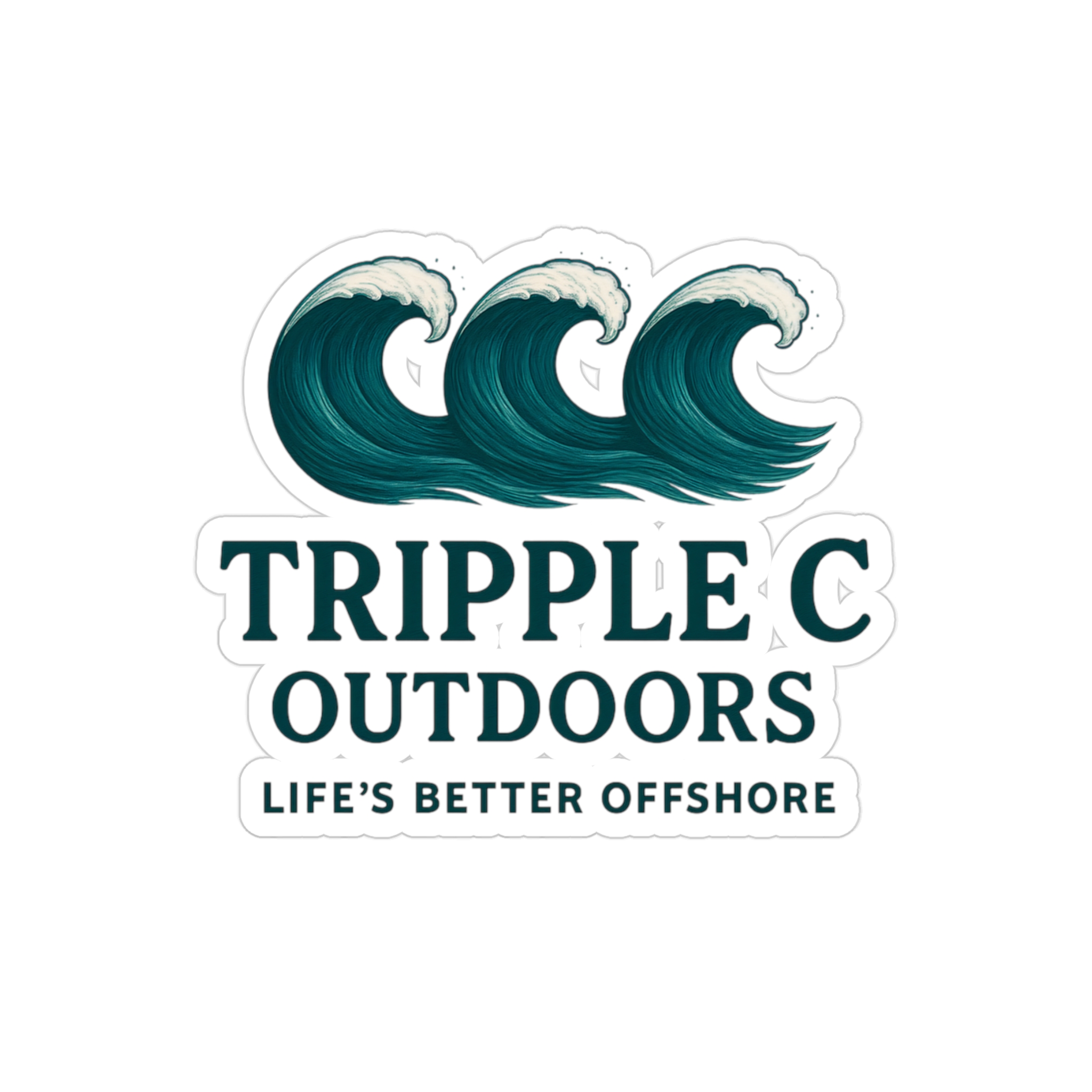 Tripple C Outdoors Wave Sticker — Transparent Die-Cut Outdoor Decal - Image 7