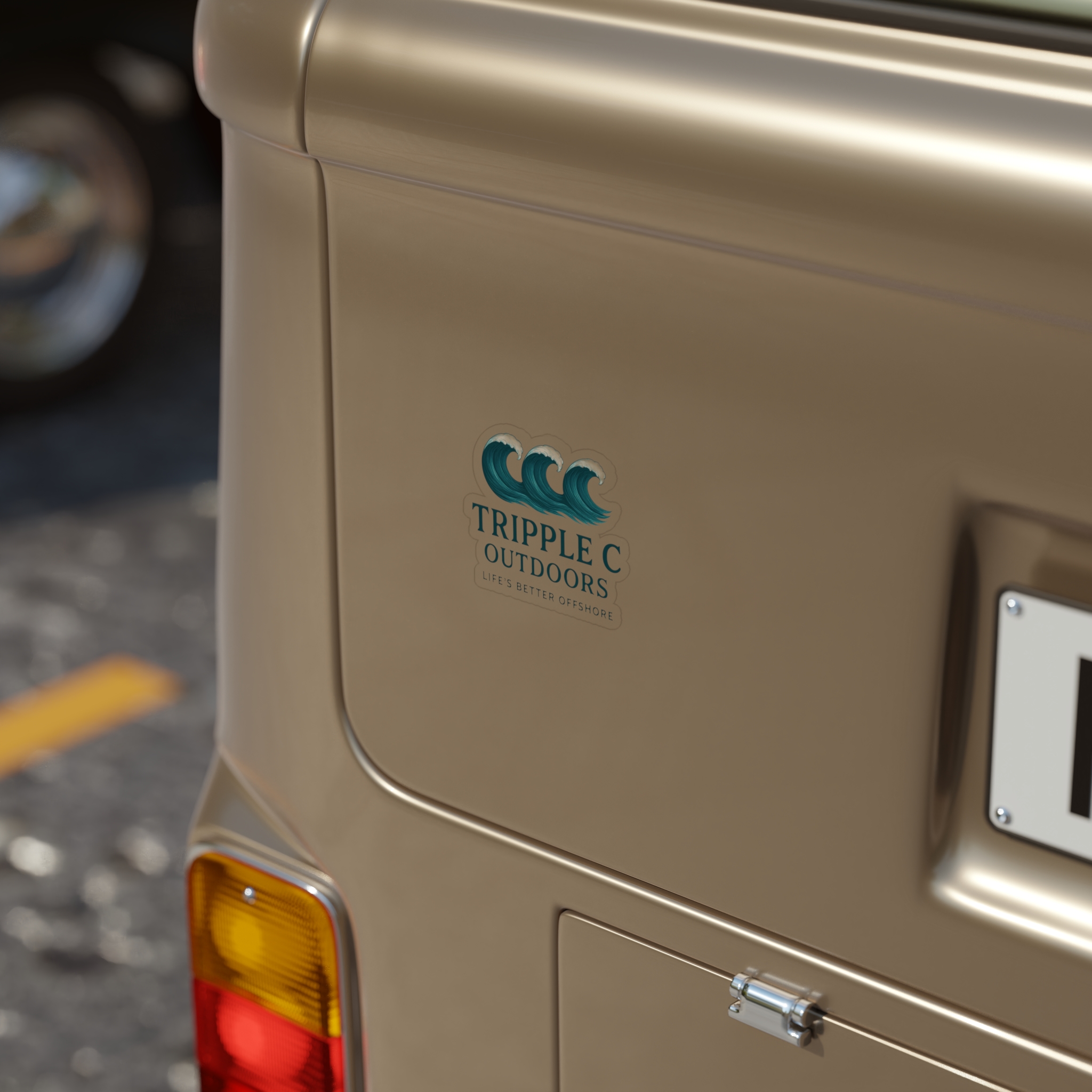 Tripple C Outdoors Wave Sticker — Transparent Die-Cut Outdoor Decal - Image 5
