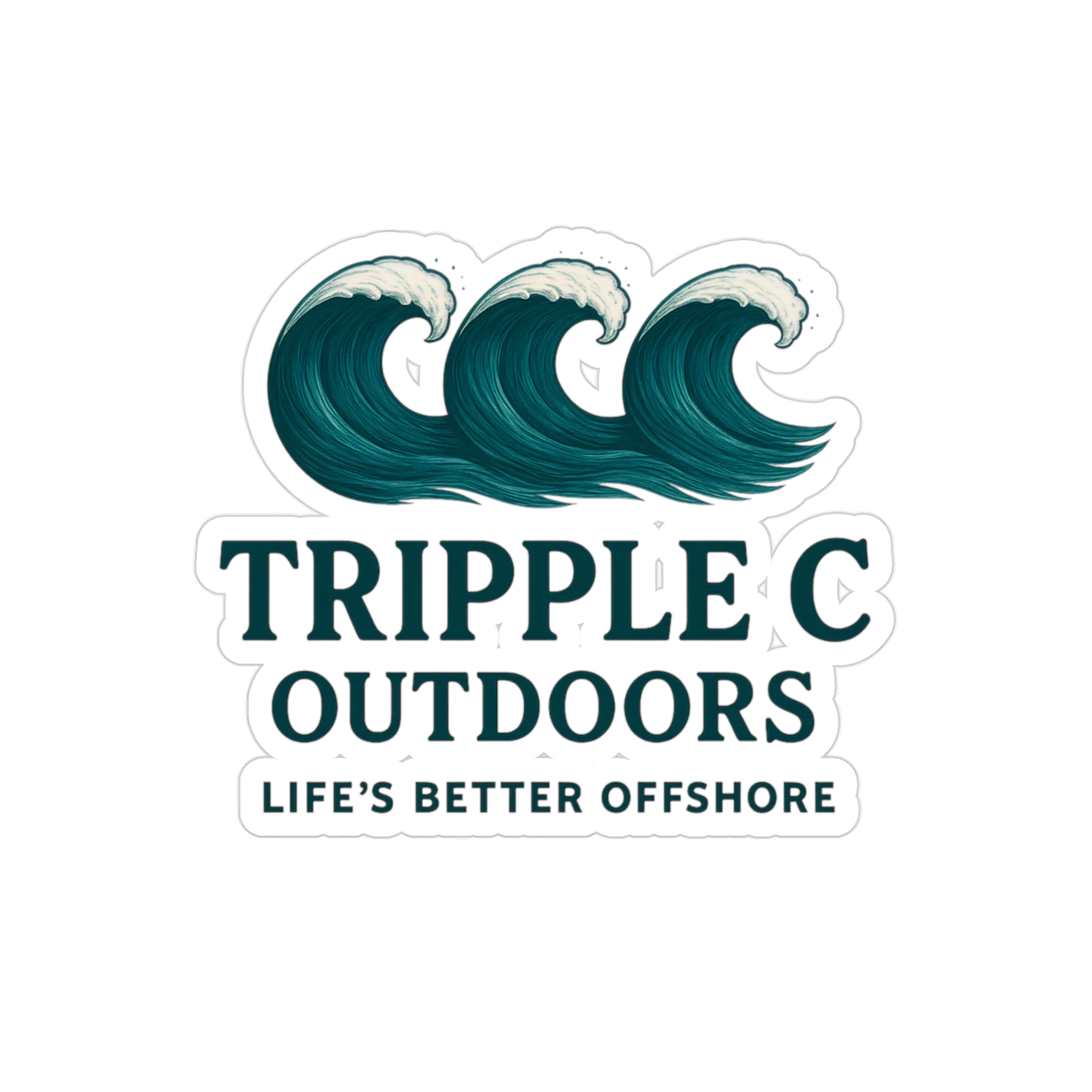 Tripple C Outdoors Wave Sticker — Transparent Die-Cut Outdoor Decal - Image 13
